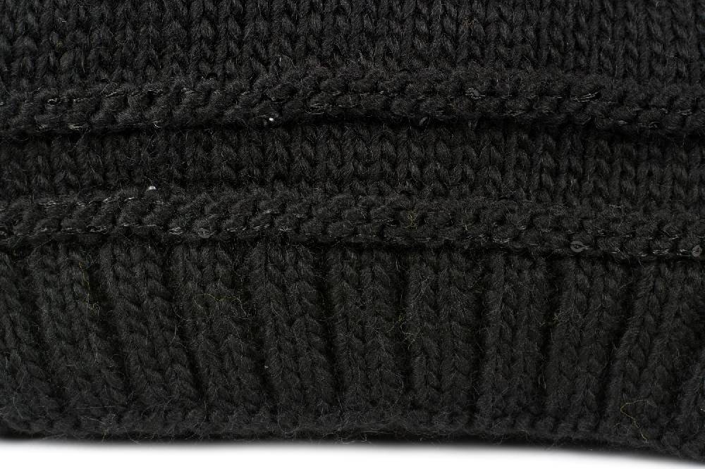 Stylebreaker Strickmütze mit Pailletten für Pferdeschwanz Fabrikladen