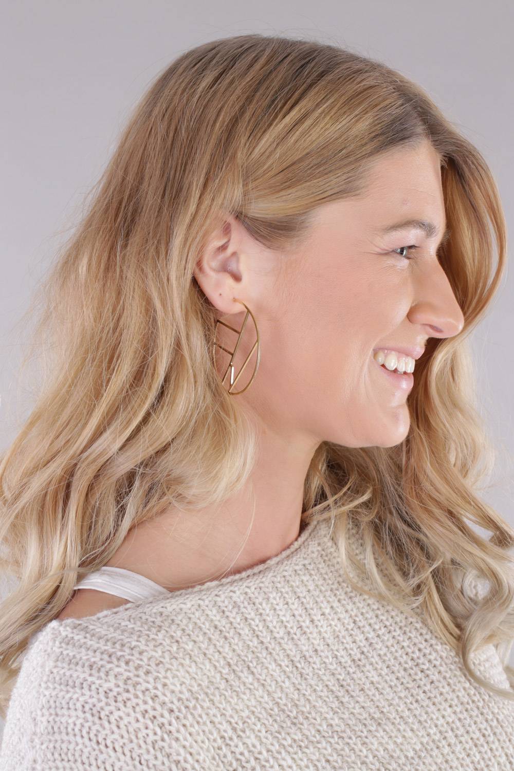 Stylebreaker Creolen Ohrringe Geometrische Einteilung Osterangebot