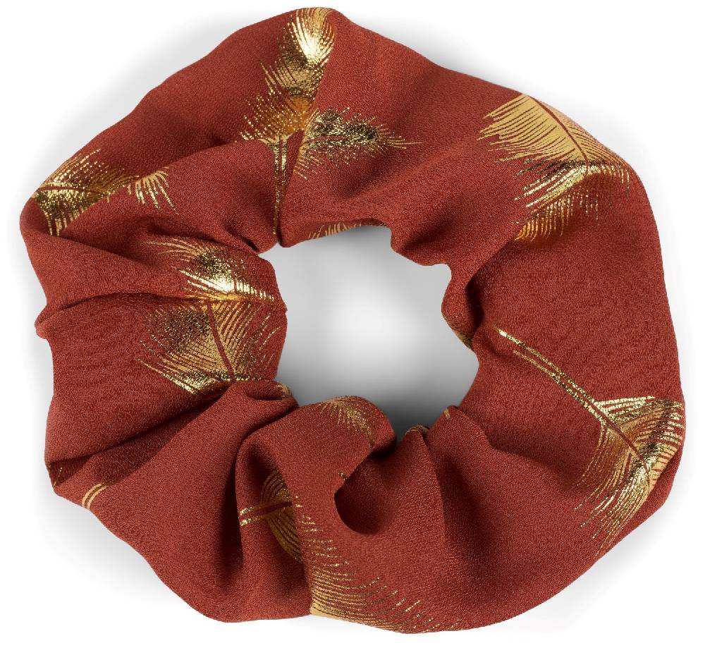 Stylebreaker XXL Scrunchie Haargummi mit Metallic Federn Online Outlet