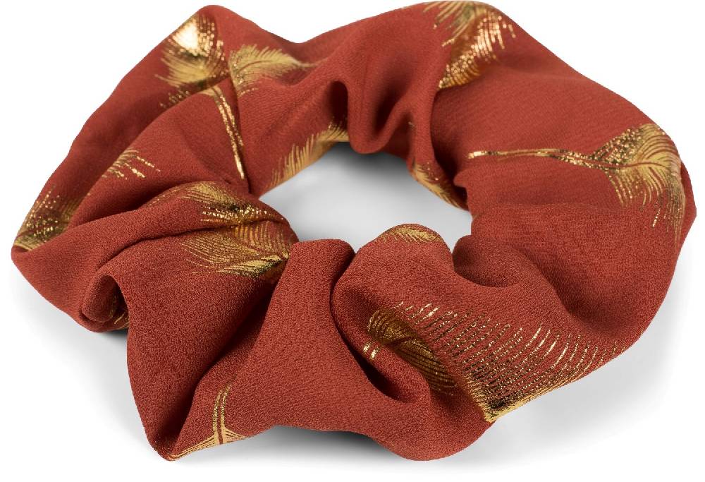 Stylebreaker XXL Scrunchie Haargummi mit Metallic Federn Online Outlet