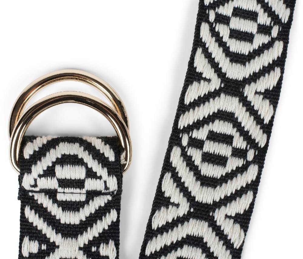 Stylebreaker Stoff Gürtel mit Azteken Muster und D-Ring Schnalle Große Rabatte