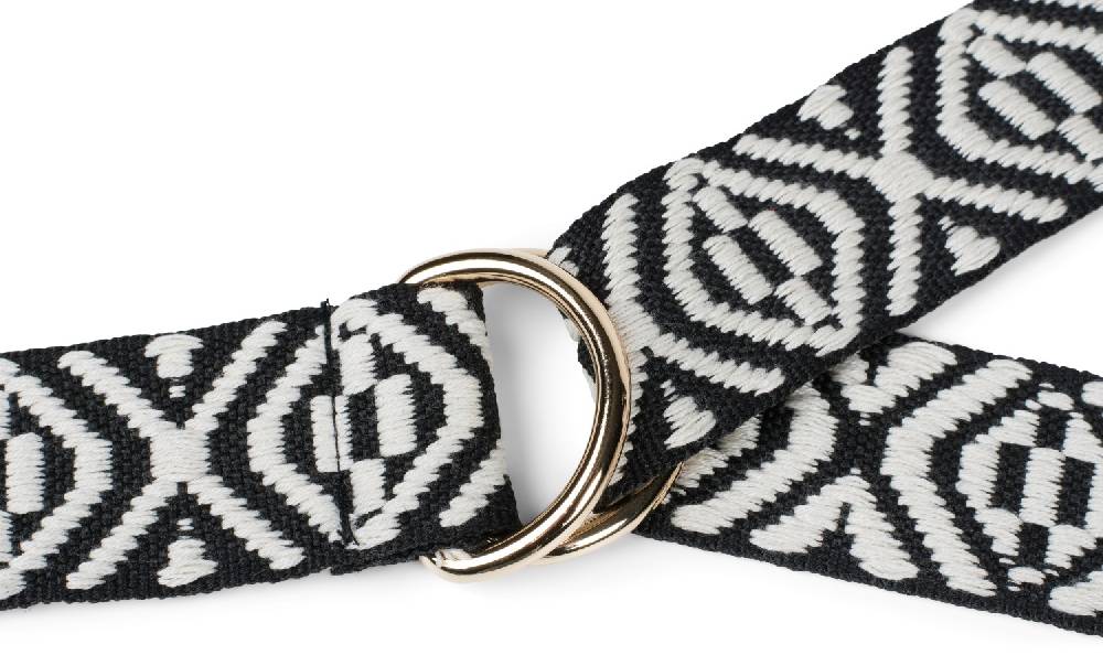 Stylebreaker Stoff Gürtel mit Azteken Muster und D-Ring Schnalle Große Rabatte
