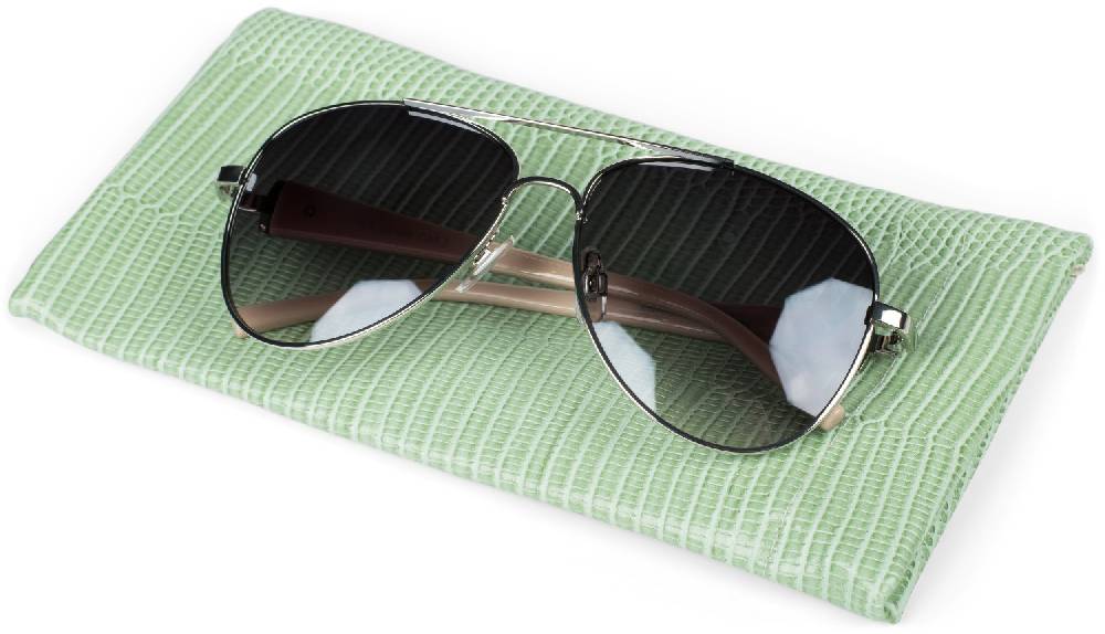 Stylebreaker Krokoleder Optik Brillenetui Einfarbig mit Putztuch Neuheiten