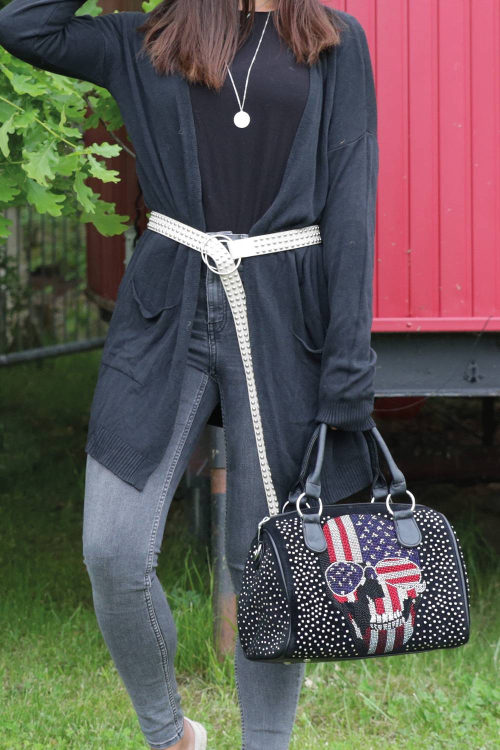 Stylebreaker Taillengürtel mit Kugelnieten und Ringschnalle Neueste Stile