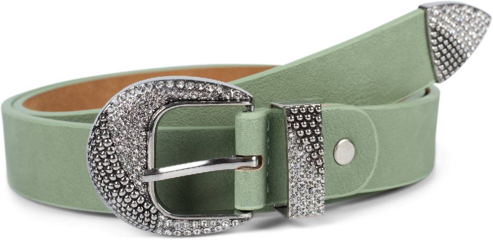 Stylebreaker Gürtel unifarben mit halbrunder Schnalle und Strass Bis zu 50% Rabatt
