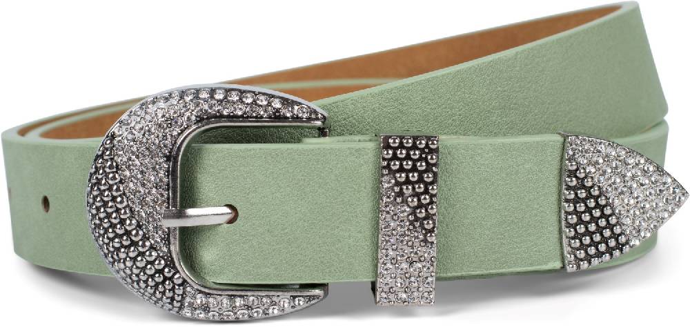 Stylebreaker Gürtel unifarben mit halbrunder Schnalle und Strass Bis zu 50% Rabatt