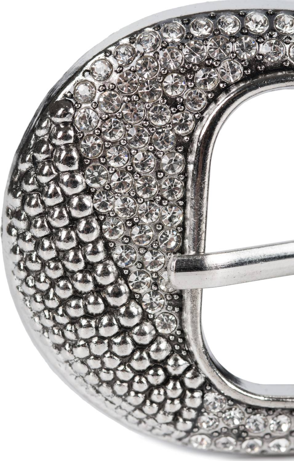 Stylebreaker Gürtel unifarben mit halbrunder Schnalle und Strass Bis zu 50% Rabatt