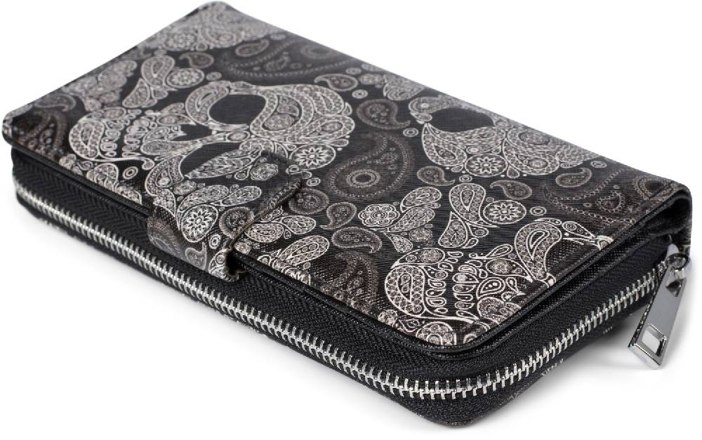 Stylebreaker Große Geldbörse mit Totenkopf Paisley Print Bis zu 55% Rabatt