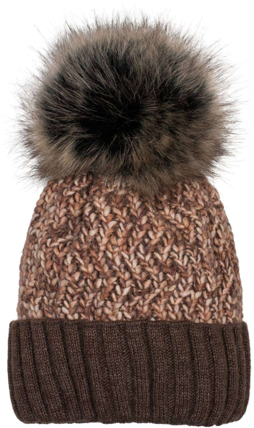 Stylebreaker Bunte Strick Bommelmütze mit Thermo-Fleece Outlet