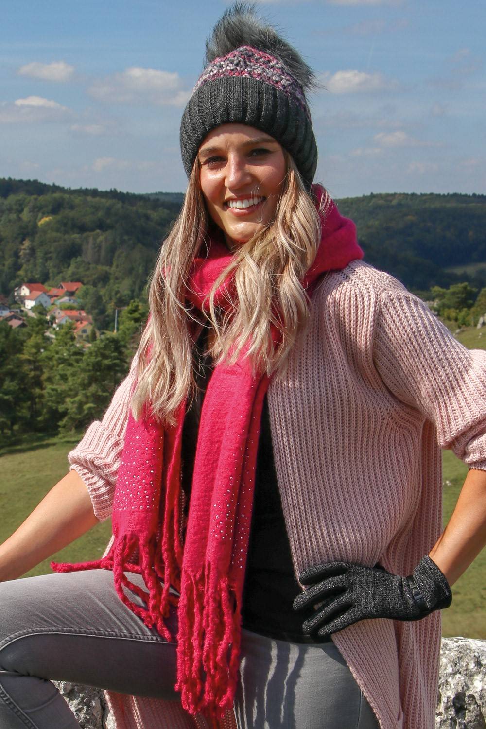 Stylebreaker Weicher Schal mit Strass und Fransen Hotsell