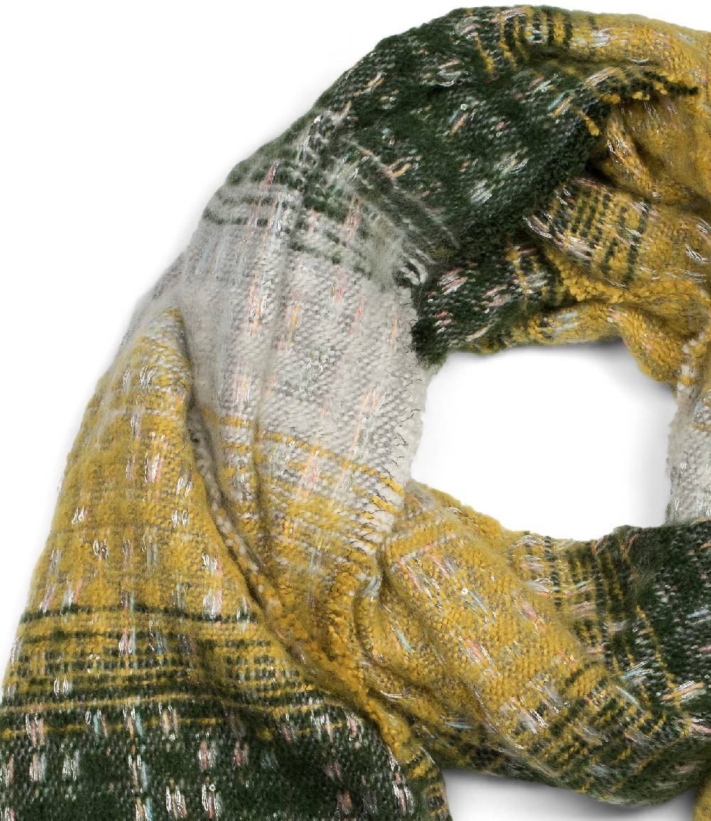 Stylebreaker Warmer Schal mit Streifen Web Muster und Pailletten Schlussverkauf