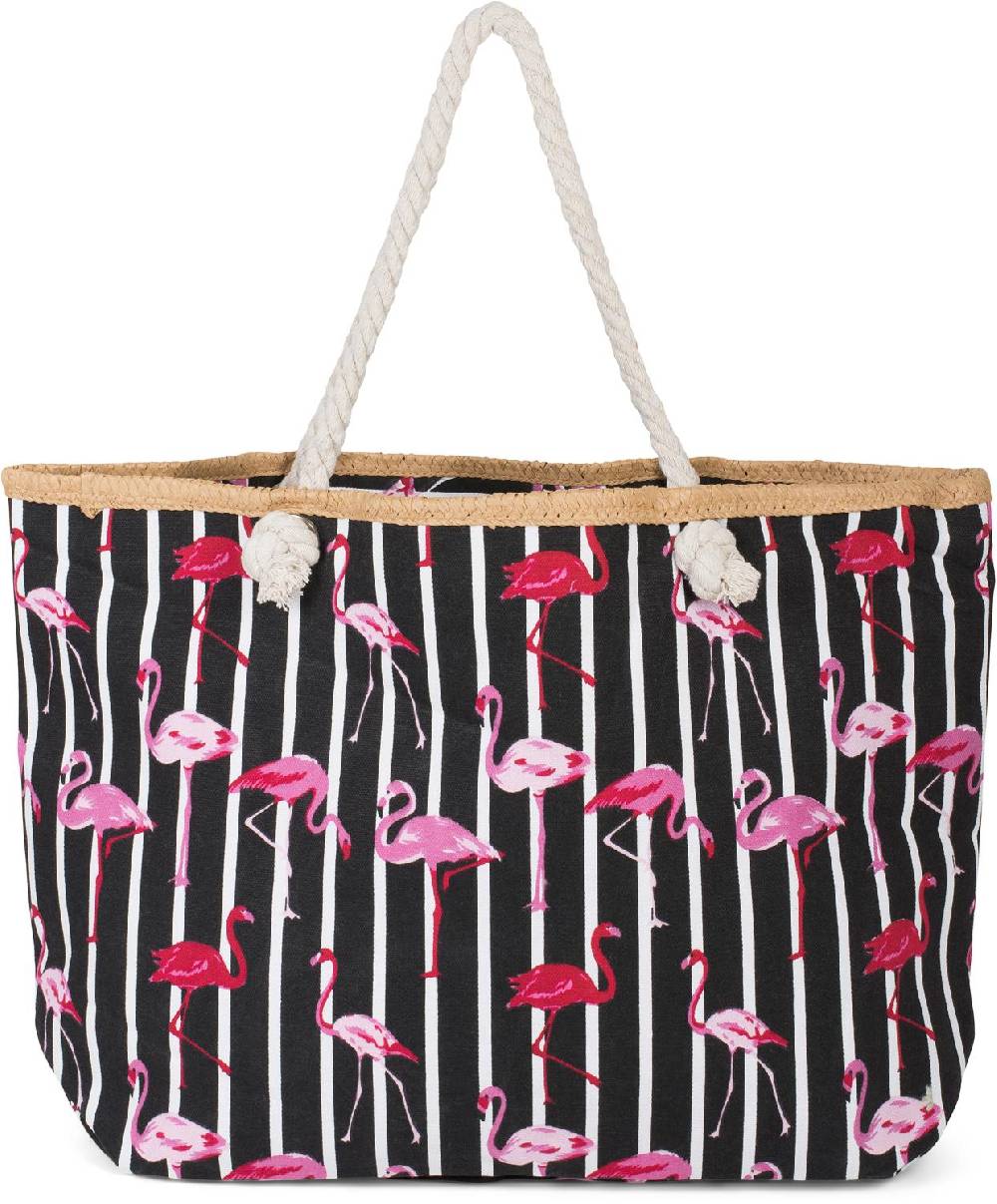 Stylebreaker Strandtasche mit Streifen und Flamingos Vatertagsangebot