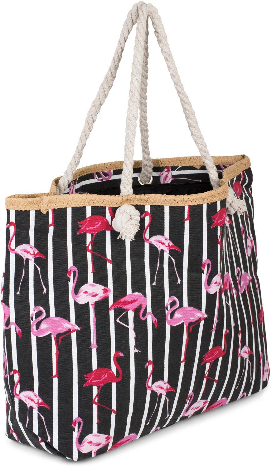 Stylebreaker Strandtasche mit Streifen und Flamingos Vatertagsangebot
