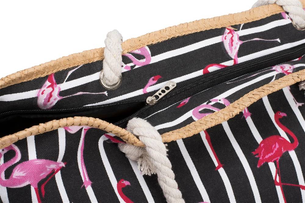 Stylebreaker Strandtasche mit Streifen und Flamingos Vatertagsangebot