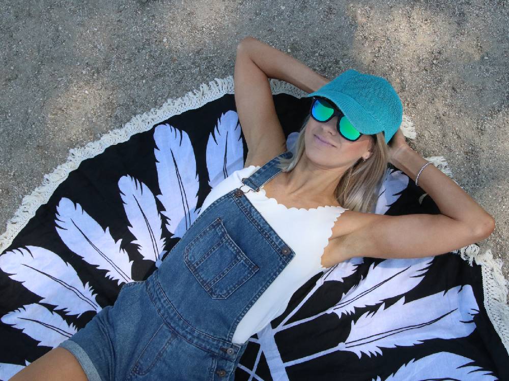 Stylebreaker Rundes Strandtuch mit Traumfänger Feder Print Valentinstagsangebot