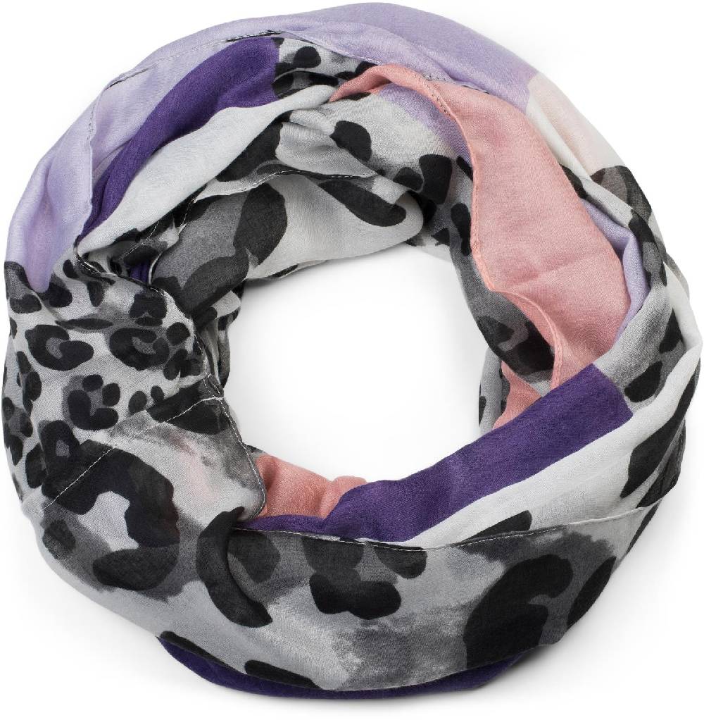 Stylebreaker Colour Blocking Loop Schal mit Leoparden Muster Neueste Mode