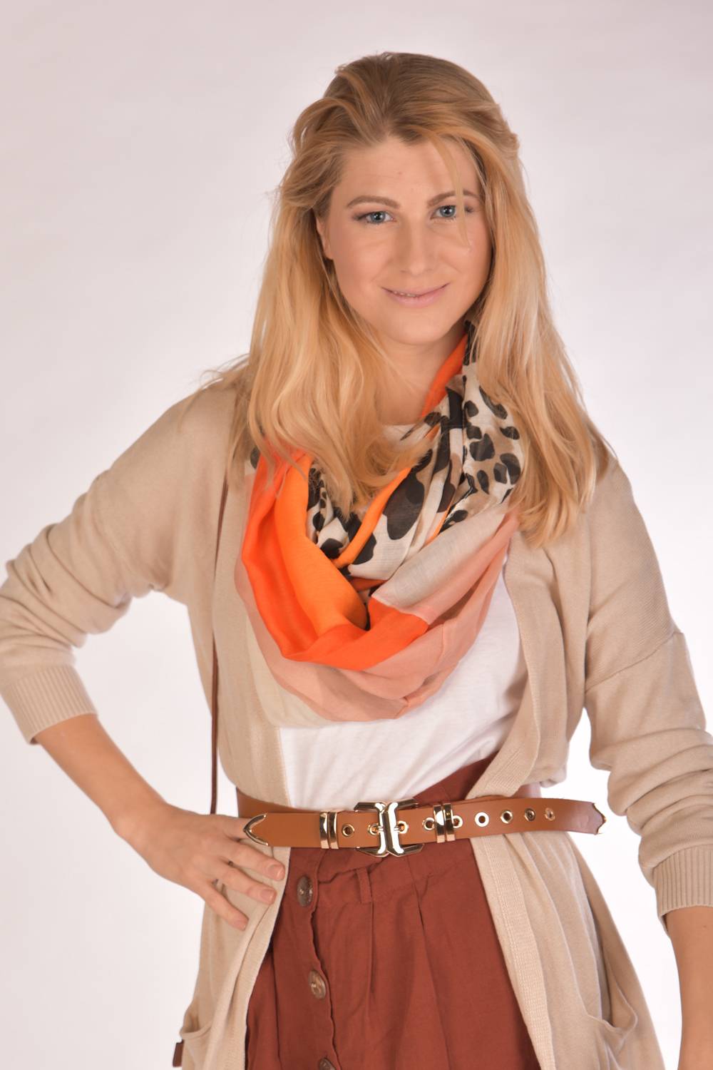 Stylebreaker Colour Blocking Loop Schal mit Leoparden Muster Neueste Mode