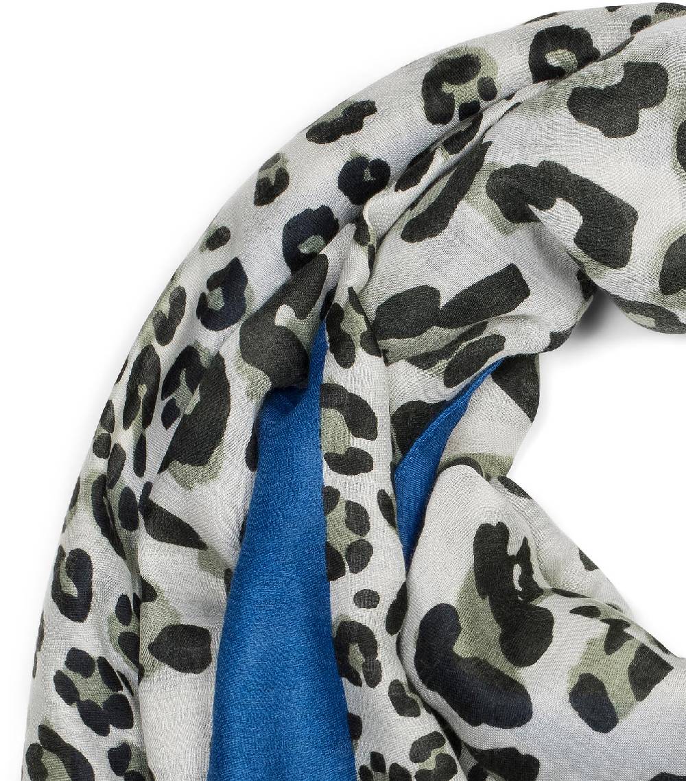 Stylebreaker Schal mit Leoparden Print und farbigem Streifen Neuheiten