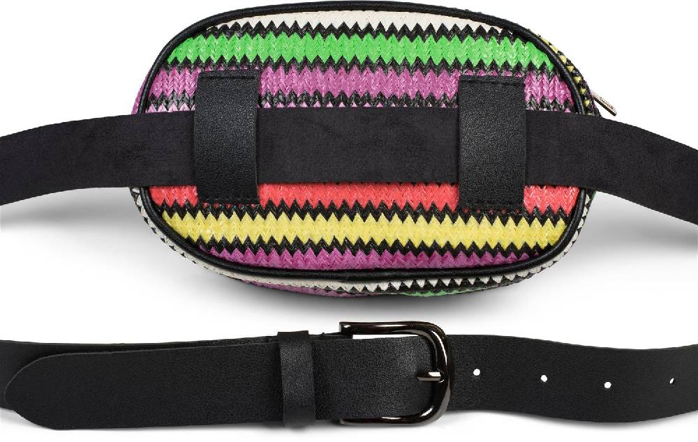 Stylebreaker Bauchtasche mit buntem Zick-Zack Muster, Gürteltasche Sonderangebote