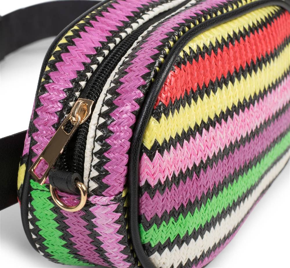 Stylebreaker Bauchtasche mit buntem Zick-Zack Muster, Gürteltasche Sonderangebote