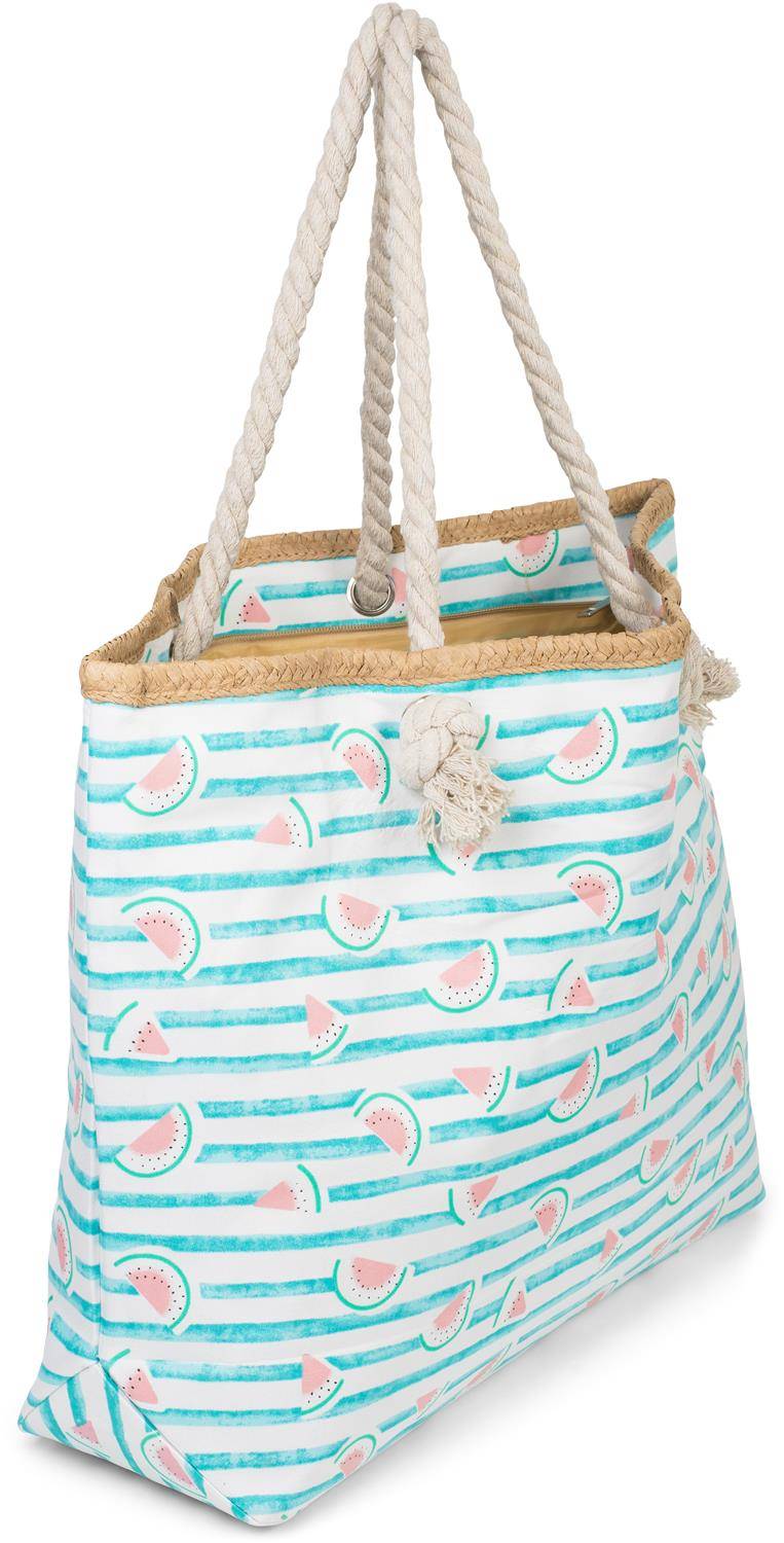 Stylebreaker Strandtasche mit Streifen und Melone Print Letzter Tag