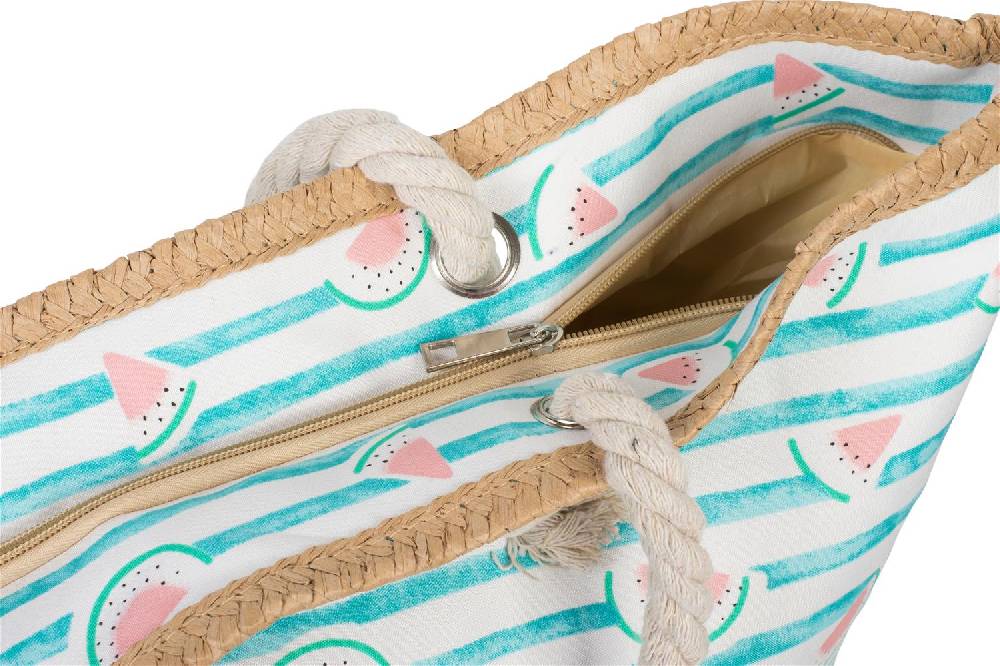 Stylebreaker Strandtasche mit Streifen und Melone Print Letzter Tag