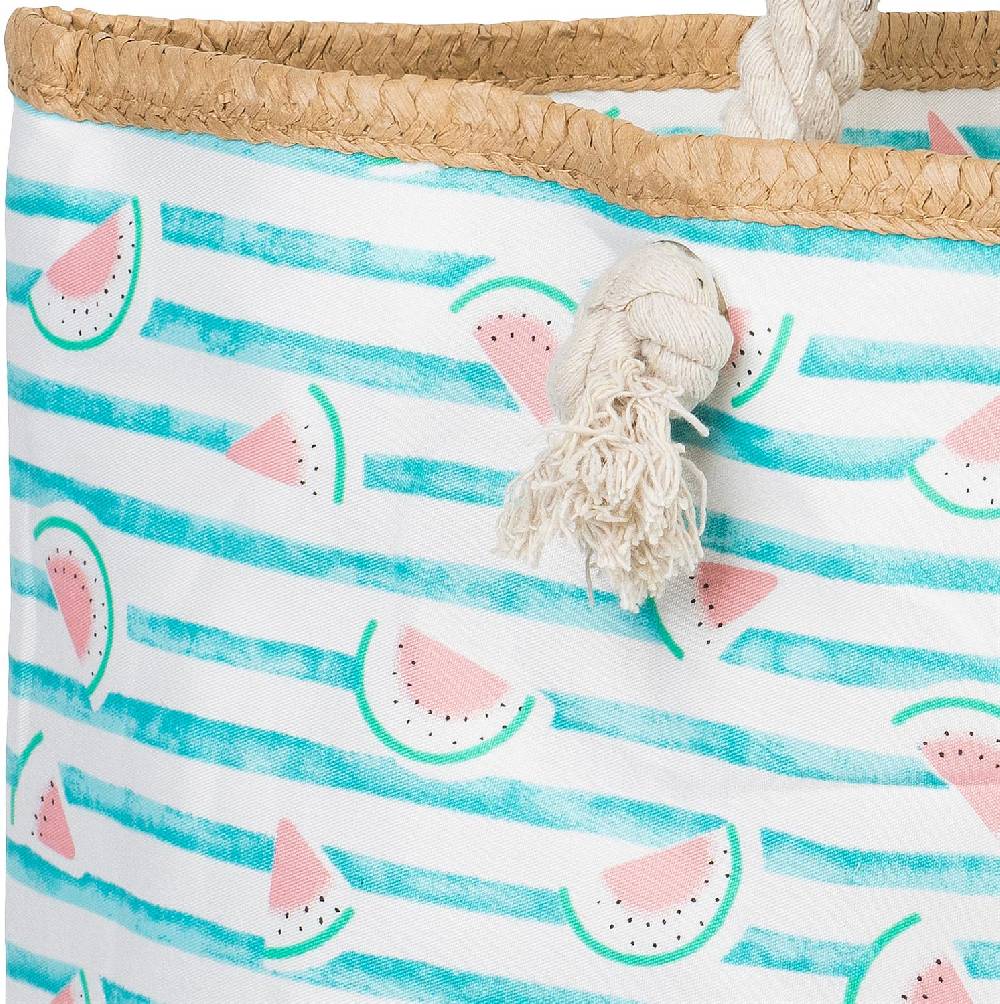 Stylebreaker Strandtasche mit Streifen und Melone Print Letzter Tag