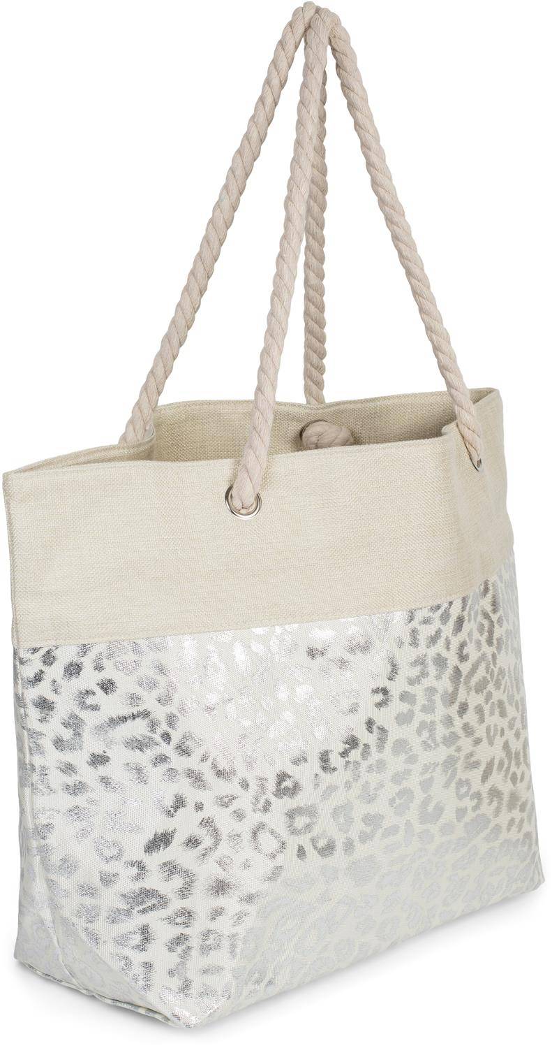 Stylebreaker Strandtasche mit metallic Leoparden Print Bis zu 60% Rabatt