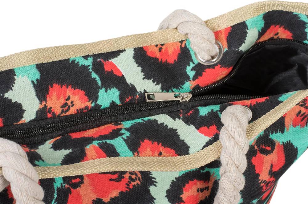 Stylebreaker Strandtasche mit buntem Leoparden Muster Nur für heute