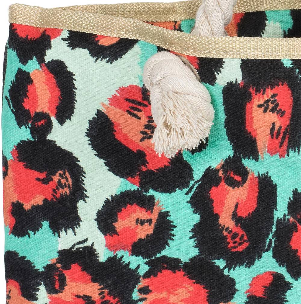 Stylebreaker Strandtasche mit buntem Leoparden Muster Nur für heute