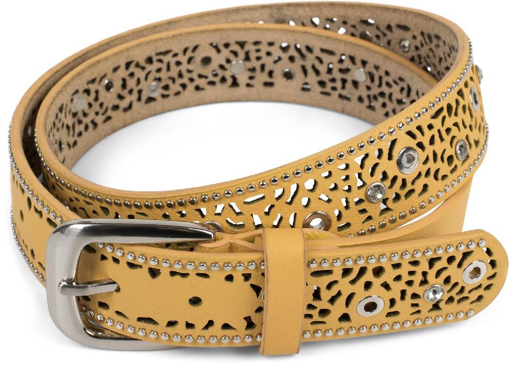 Stylebreaker Gürtel mit Lochmuster, Strass und Nieten Sonderangebot der Fabrik