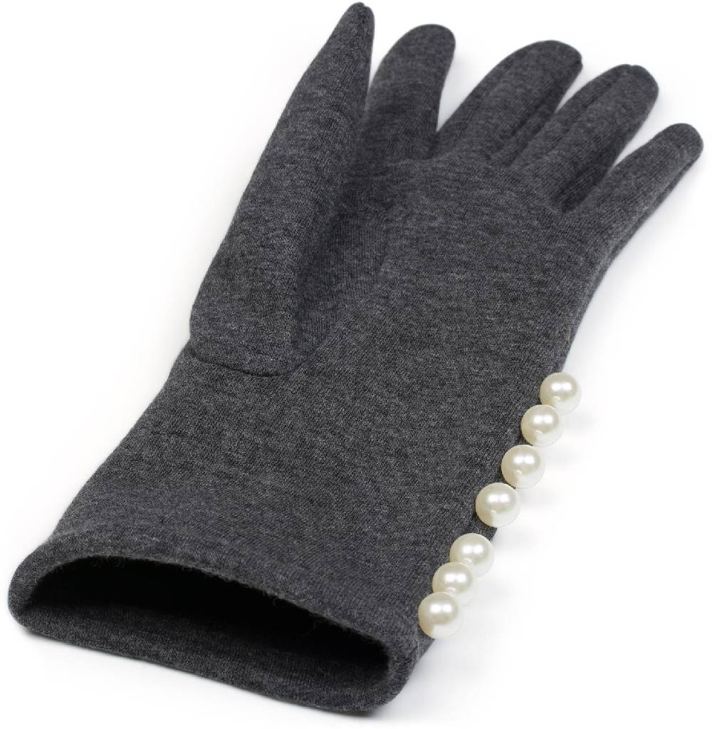 Stylebreaker Stoff Handschuhe mit Perlen Im Verkauf