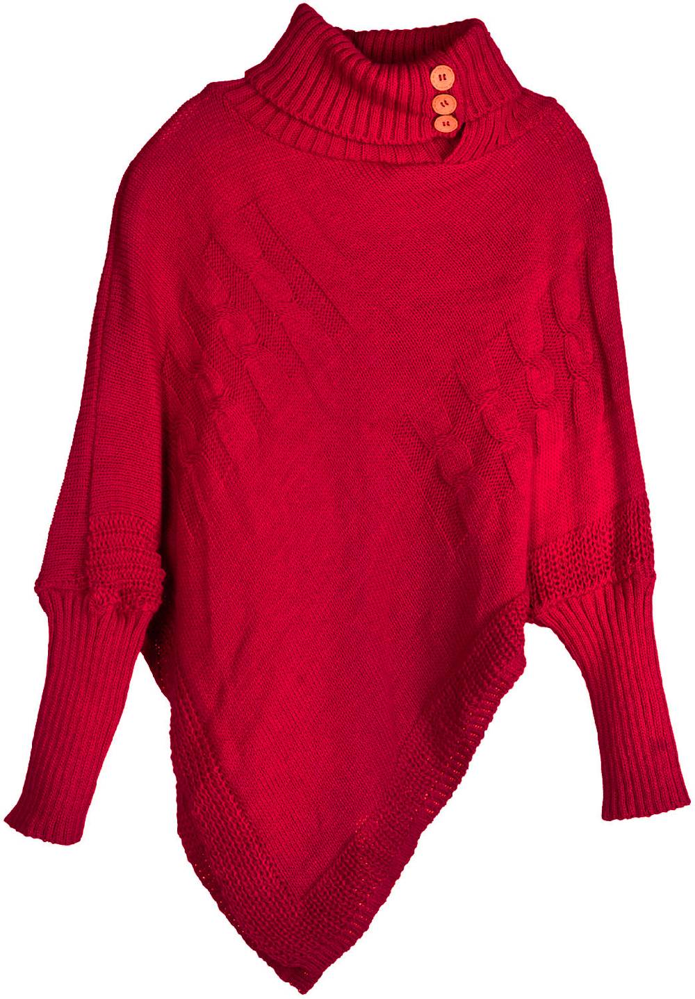 Stylebreaker Feinstrick Poncho mit Zopfmuster und Ärmeln Auslauf