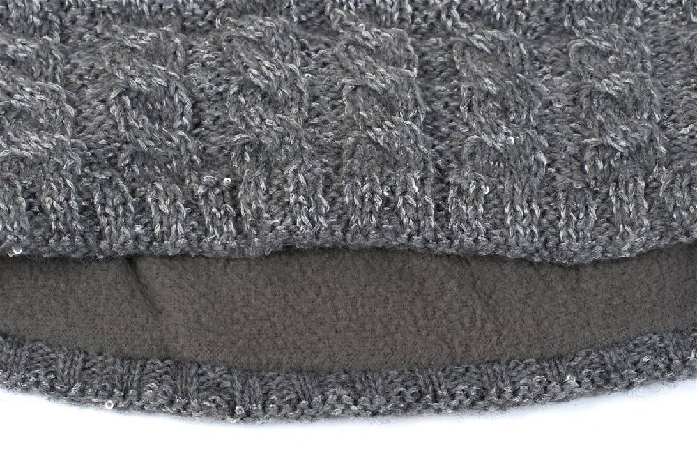 Stylebreaker Strick Stirnband Zopfmuster Pailletten Fabrikpreis
