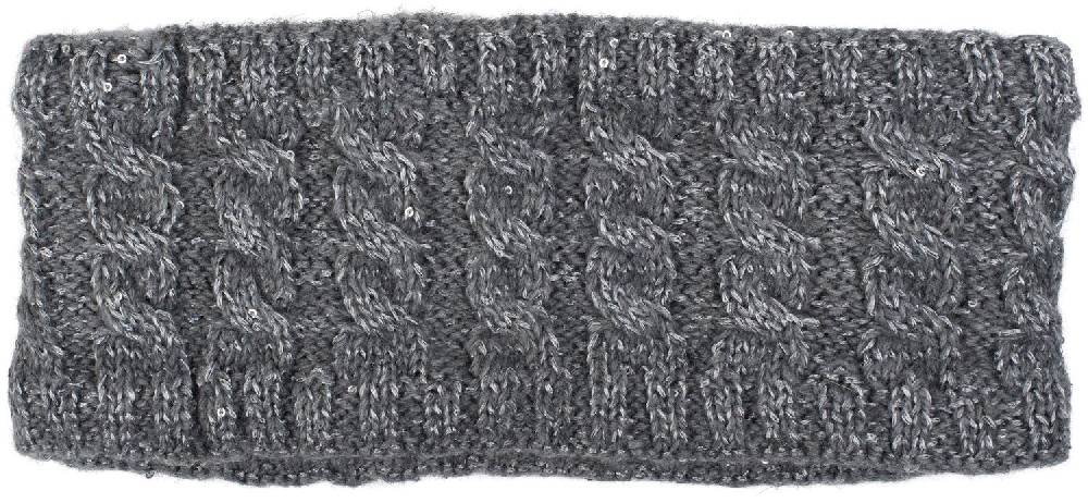Stylebreaker Strick Stirnband Zopfmuster Pailletten Fabrikpreis