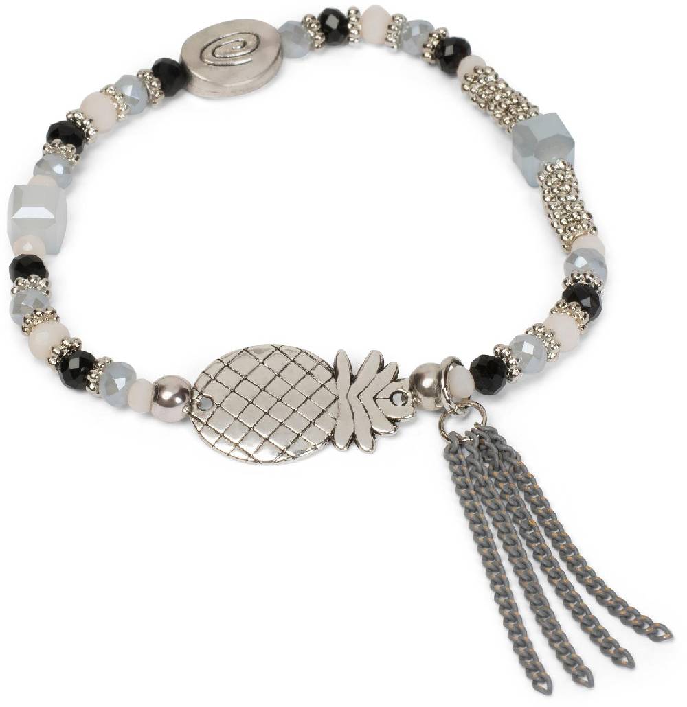 Stylebreaker Armband mit Perlen, Ananas und Kette Tägliche Deals