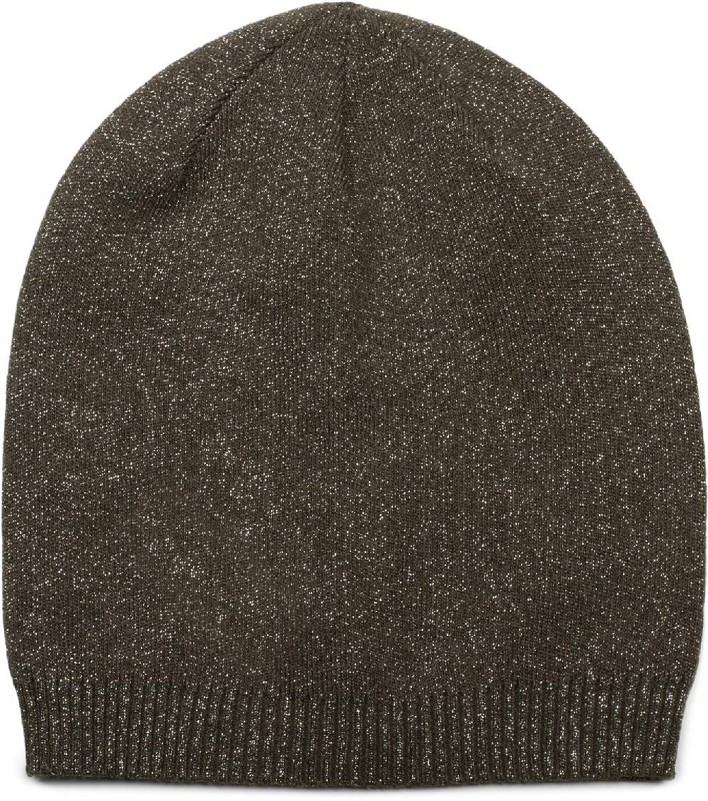 Stylebreaker Feinstrick Beanie Mütze mit Glitzerfaden Letzter Tag