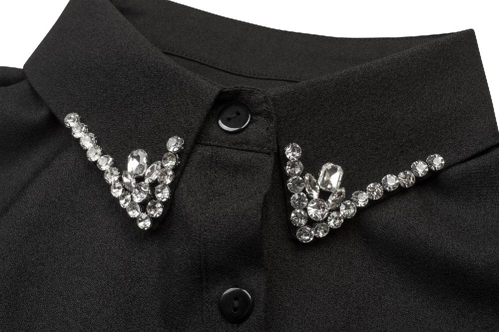 Stylebreaker Einsteckkragen mit Strass besetzt Zeitbegrenzte Promotion