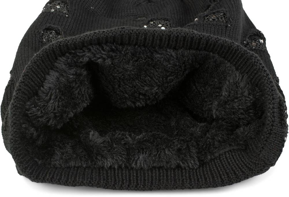 Stylebreaker Feinstrick Beanie mit Pailletten im Destroyed Look Kostenloser Versand international