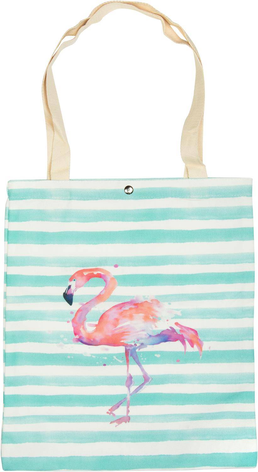 Stylebreaker Einkaufstasche mit Streifen und Flamingo im Angebot