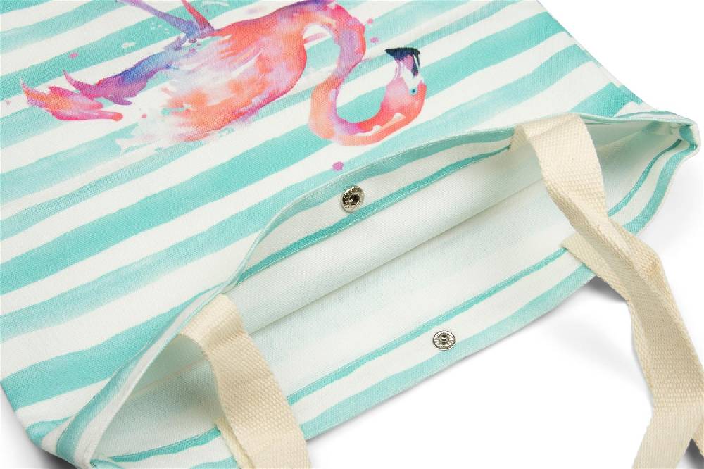 Stylebreaker Einkaufstasche mit Streifen und Flamingo im Angebot