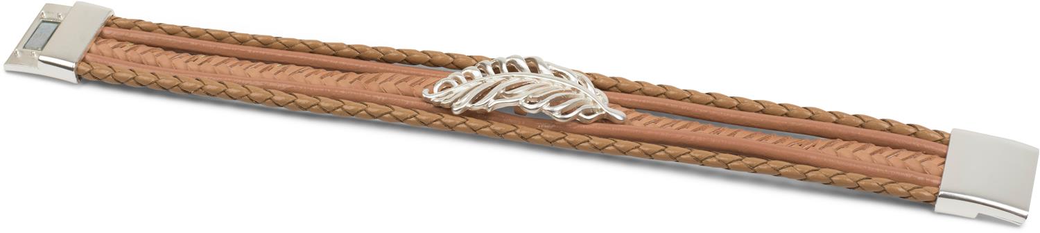 Stylebreaker Flecht Armband mit Feder Schmuck Element Fabrik Onlineshop