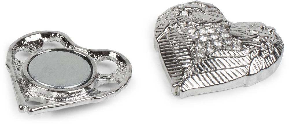 Stylebreaker Kleine Magnet Brosche mit Herz und Flügel Sonderangebot