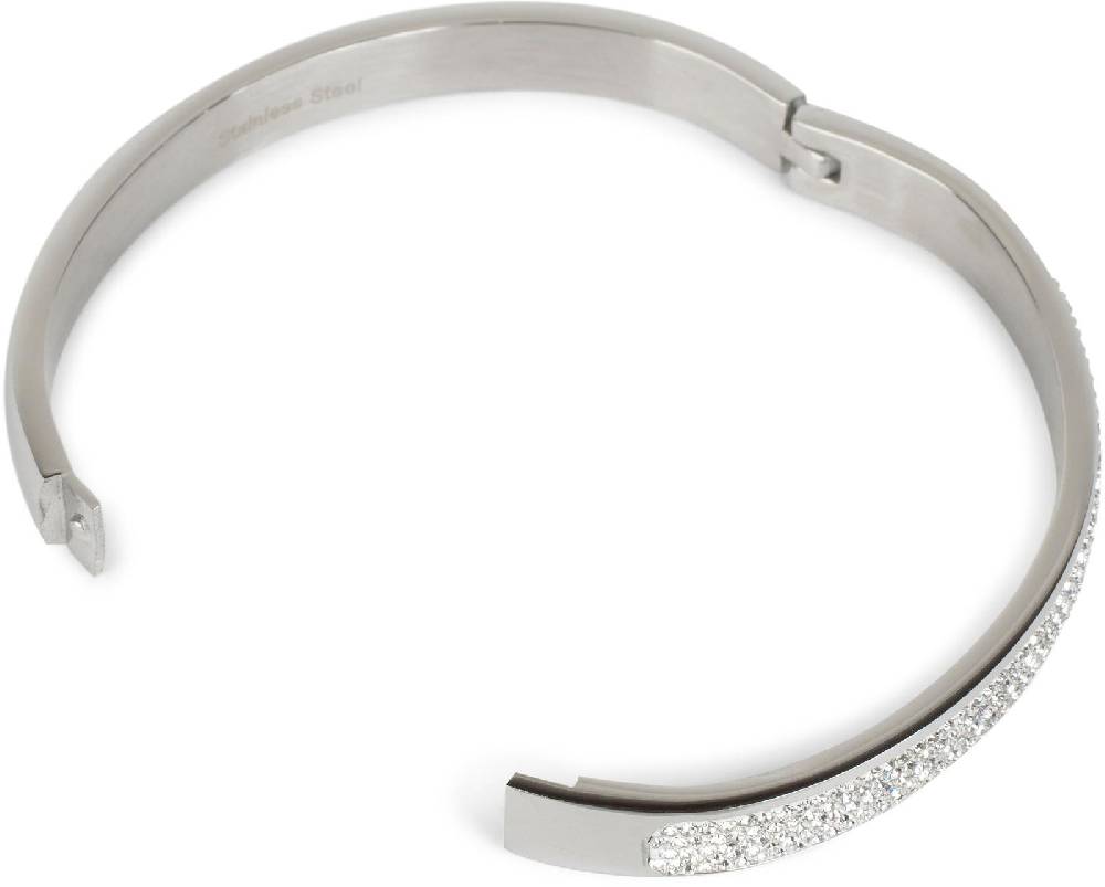 Stylebreaker Edelstahl Armreif mit Strass Flash Sale