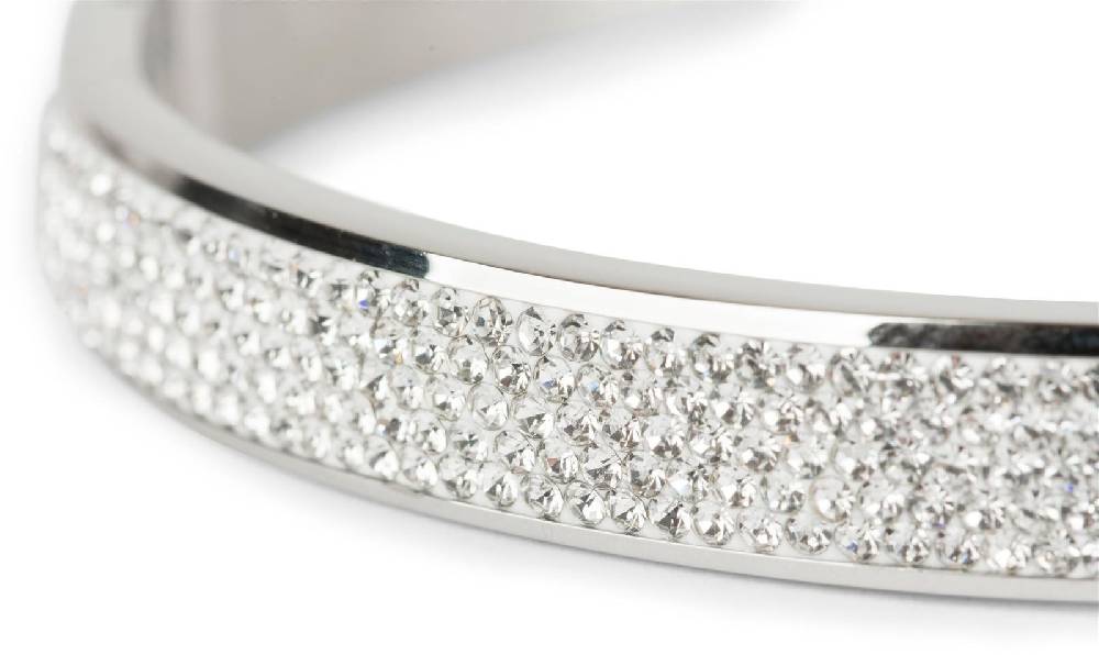 Stylebreaker Edelstahl Armreif mit Strass Flash Sale