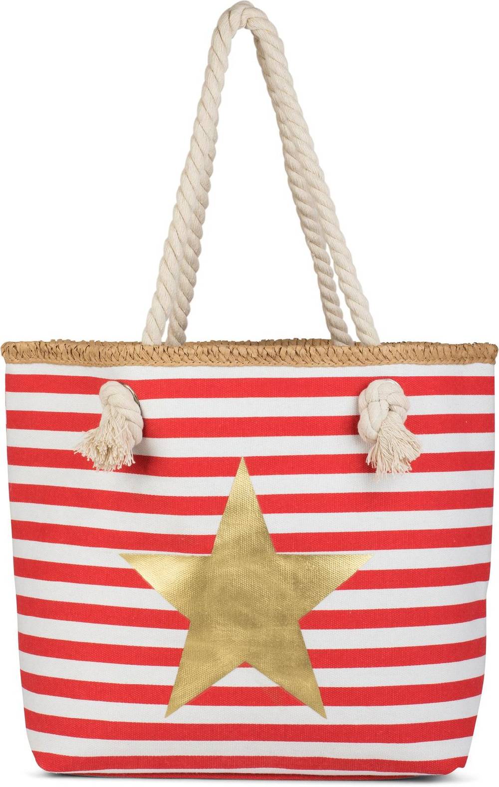 Stylebreaker Strandtasche mit breiten Streifen und Stern Begrenztes Angebot