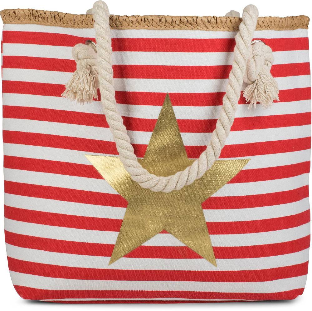 Stylebreaker Strandtasche mit breiten Streifen und Stern Begrenztes Angebot