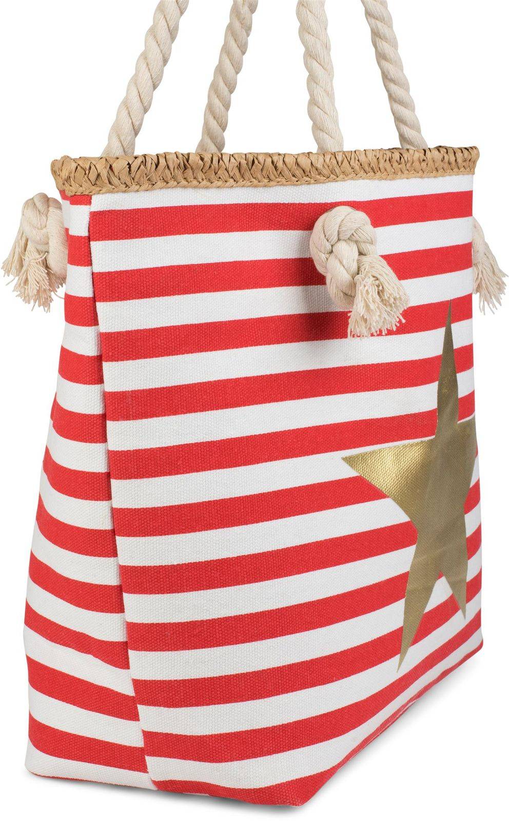 Stylebreaker Strandtasche mit breiten Streifen und Stern Begrenztes Angebot
