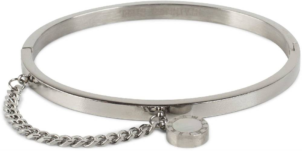 Stylebreaker Edelstahl Armreif mit Kette & Anhänger Online Outlet