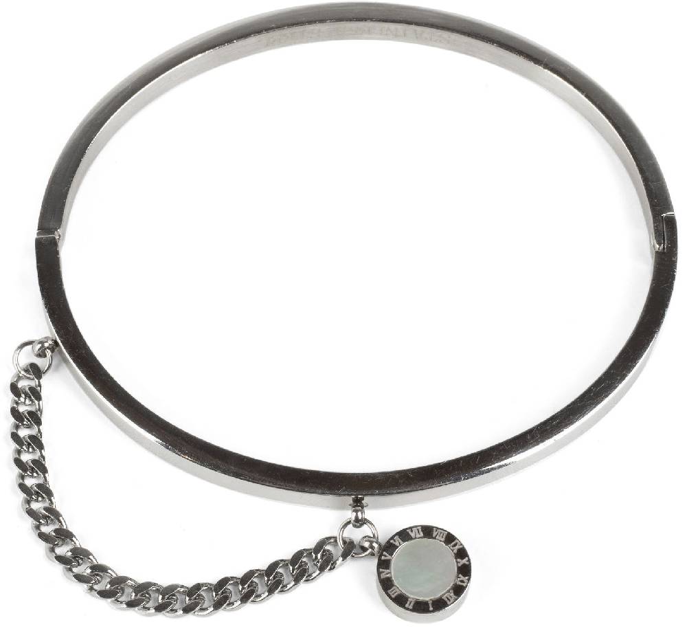 Stylebreaker Edelstahl Armreif mit Kette & Anhänger Online Outlet